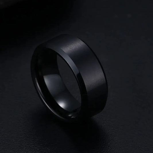 Unisex glänsande geometrisk skuren ring