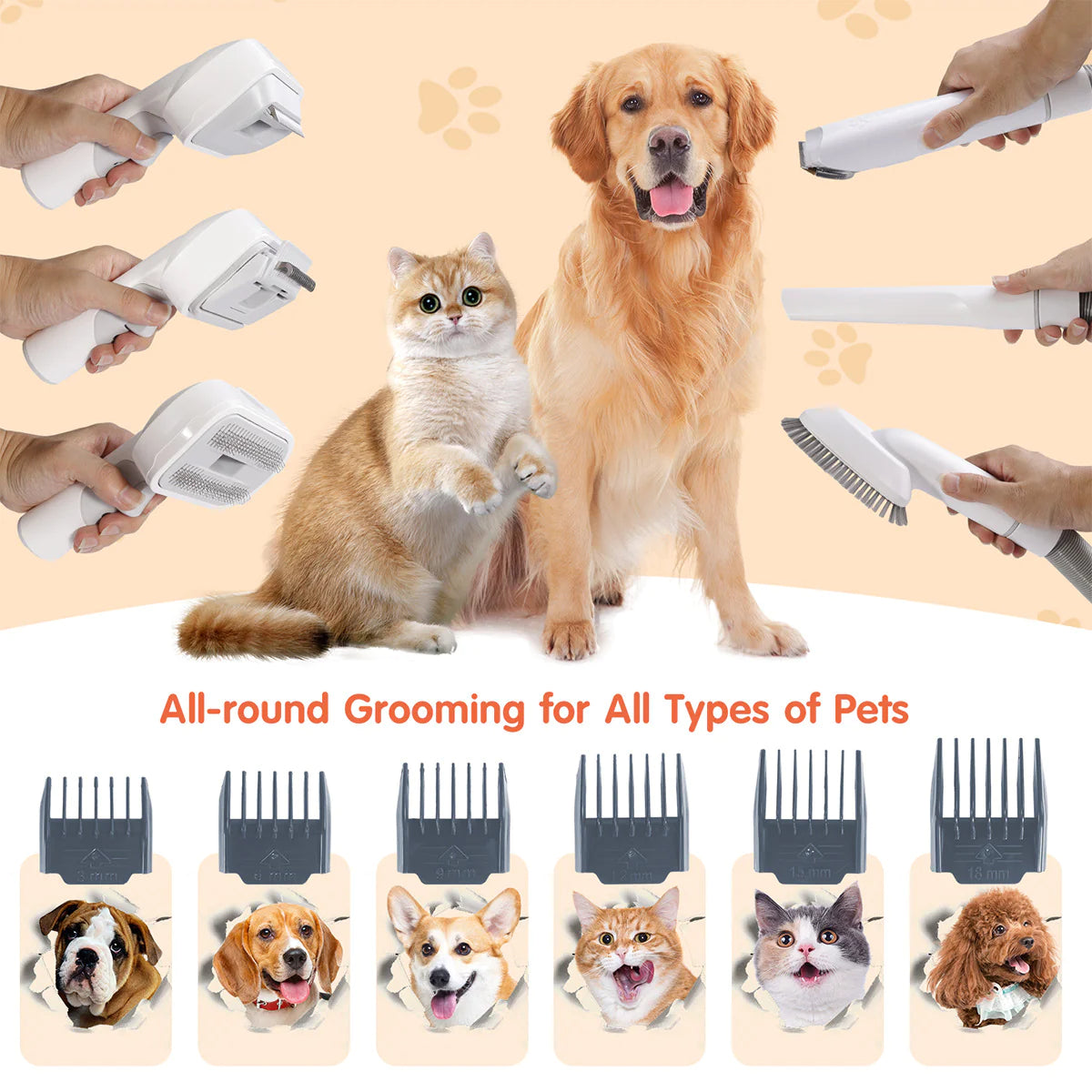 Pet Grooming Pro: Alt-i-ett suge- og saksemaskin for uanstrengt pelspleie