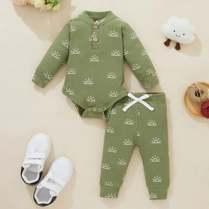 Nyfödd babybody + elastiska byxor